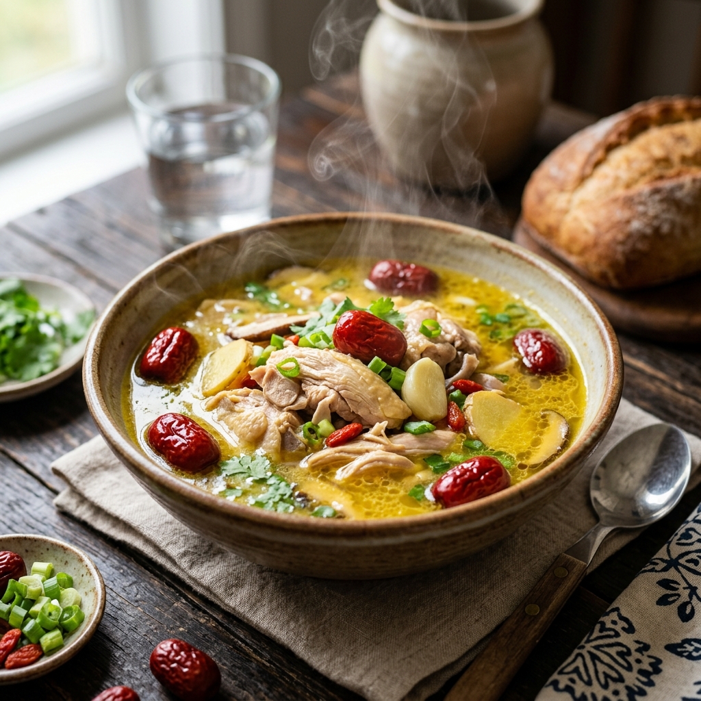 Astragalus Chicken Soup (黄芪炖鸡汤)